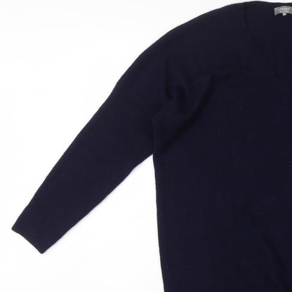 Jaeger Men's Blue M Wool Cashmere V-Neck Pullover Jumper
