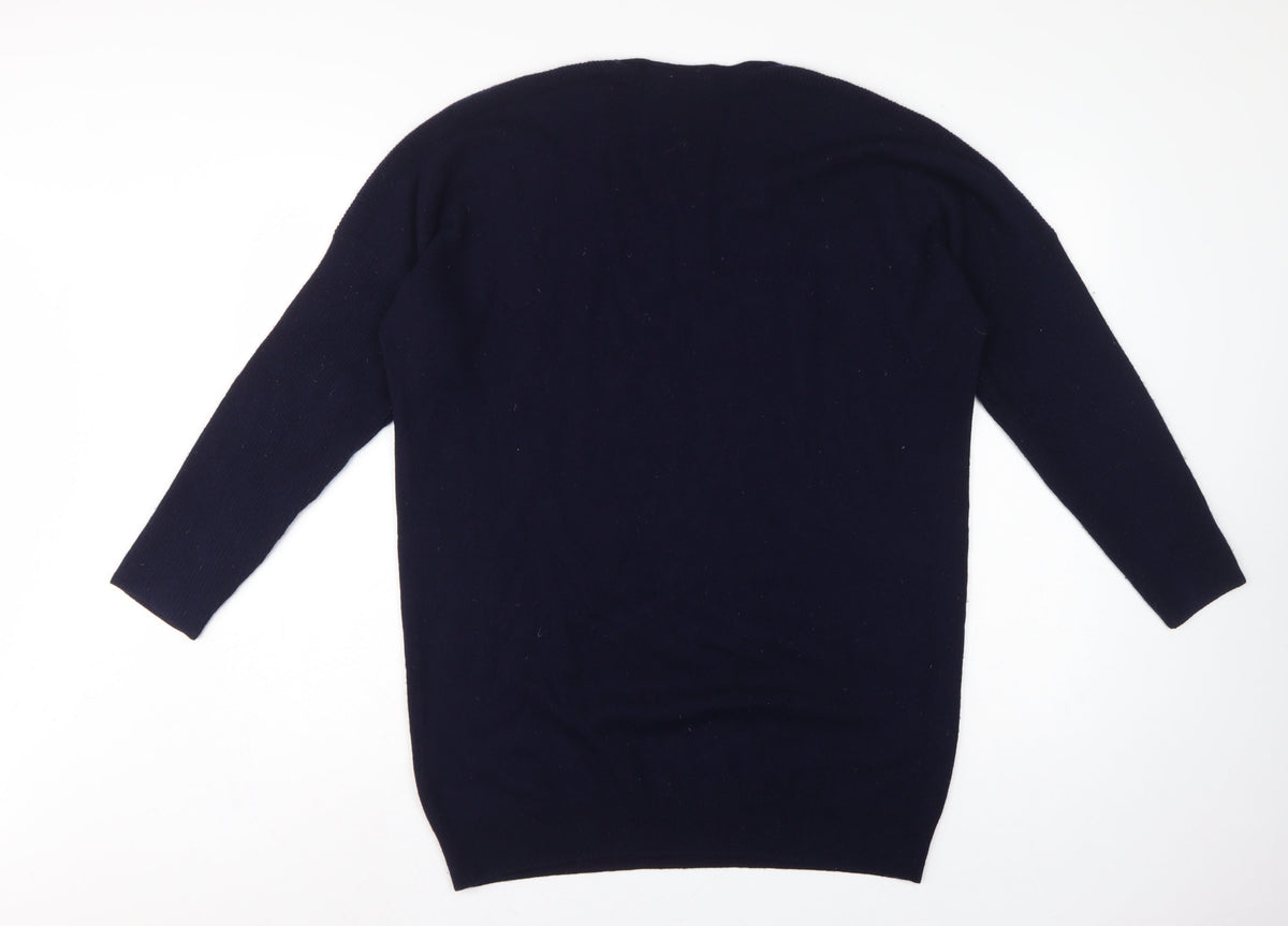 Jaeger Men's Blue M Wool Cashmere V-Neck Pullover Jumper