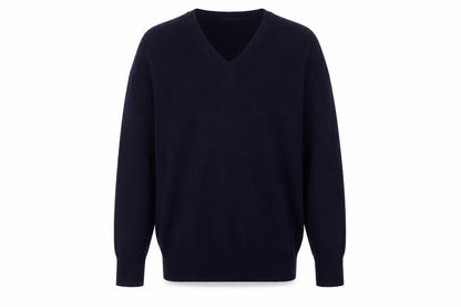 Jaeger Men's Blue M Wool Cashmere V-Neck Pullover Jumper