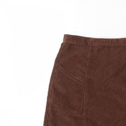 ASOS Design Women Brown UK 10 Corduroy Mini Pencil Skirt Pockets