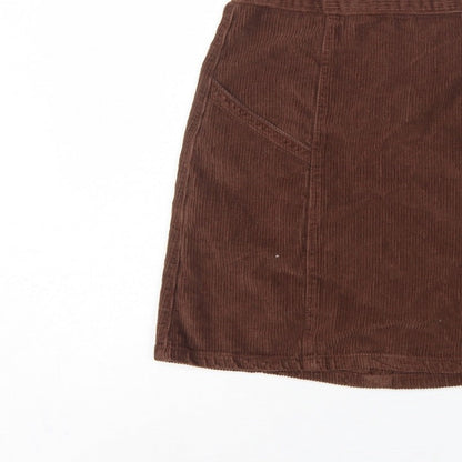 ASOS Design Women Brown UK 10 Corduroy Mini Pencil Skirt Pockets