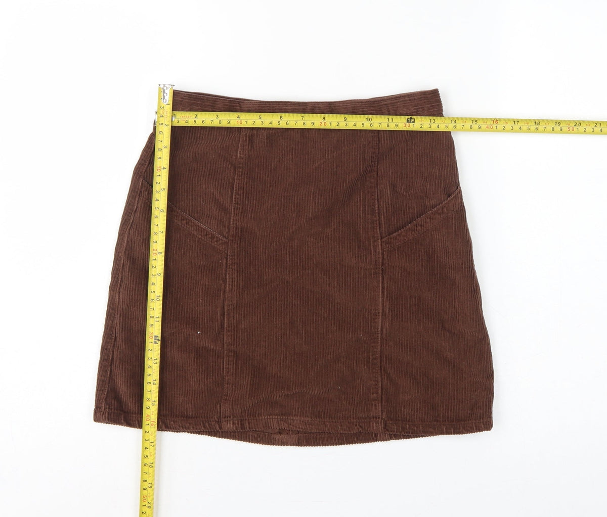 ASOS Design Women Brown UK 10 Corduroy Mini Pencil Skirt Pockets