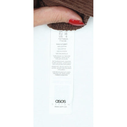 ASOS Design Women Brown UK 10 Corduroy Mini Pencil Skirt Pockets