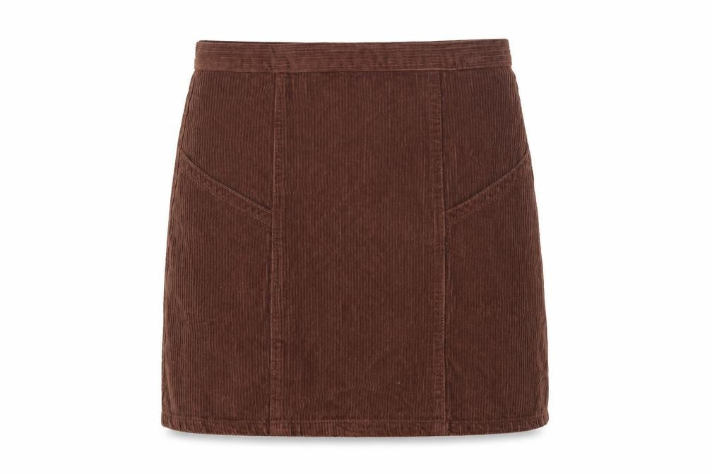 ASOS Design Women Brown UK 10 Corduroy Mini Pencil Skirt Pockets