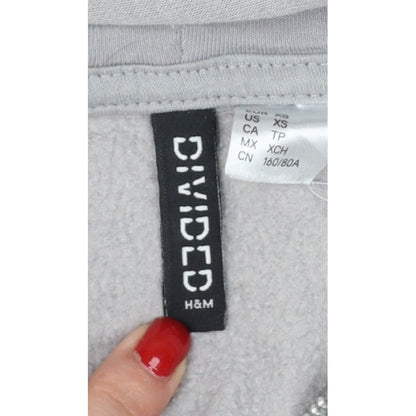 H&M Divided Women’s Grey XS Full Zip Hooded Fleece Hoodie
