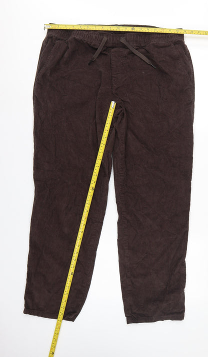 New Look Unisex Brown Corduroy Jogger Trousers XL Cotton