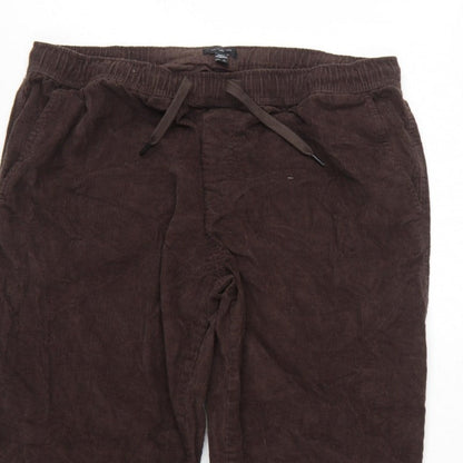New Look Unisex Brown Corduroy Jogger Trousers XL Cotton