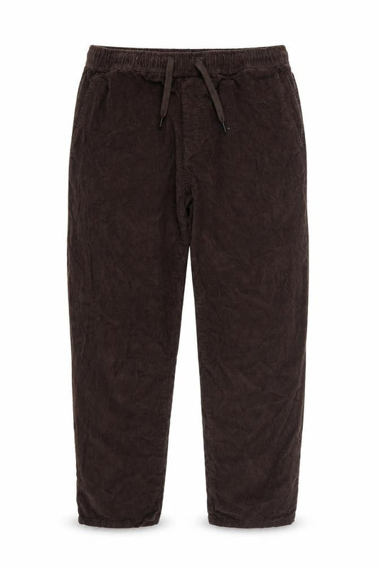 Front view of New Look unisex brown corduroy jogger trousers xl cotton