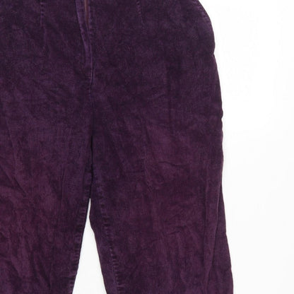 Country Collection Women Purple Corduroy Straight Trousers UK 14 28in