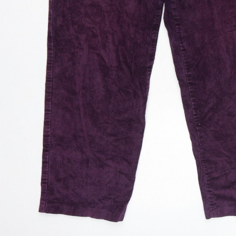 Country Collection Women Purple Corduroy Straight Trousers UK 14 28in