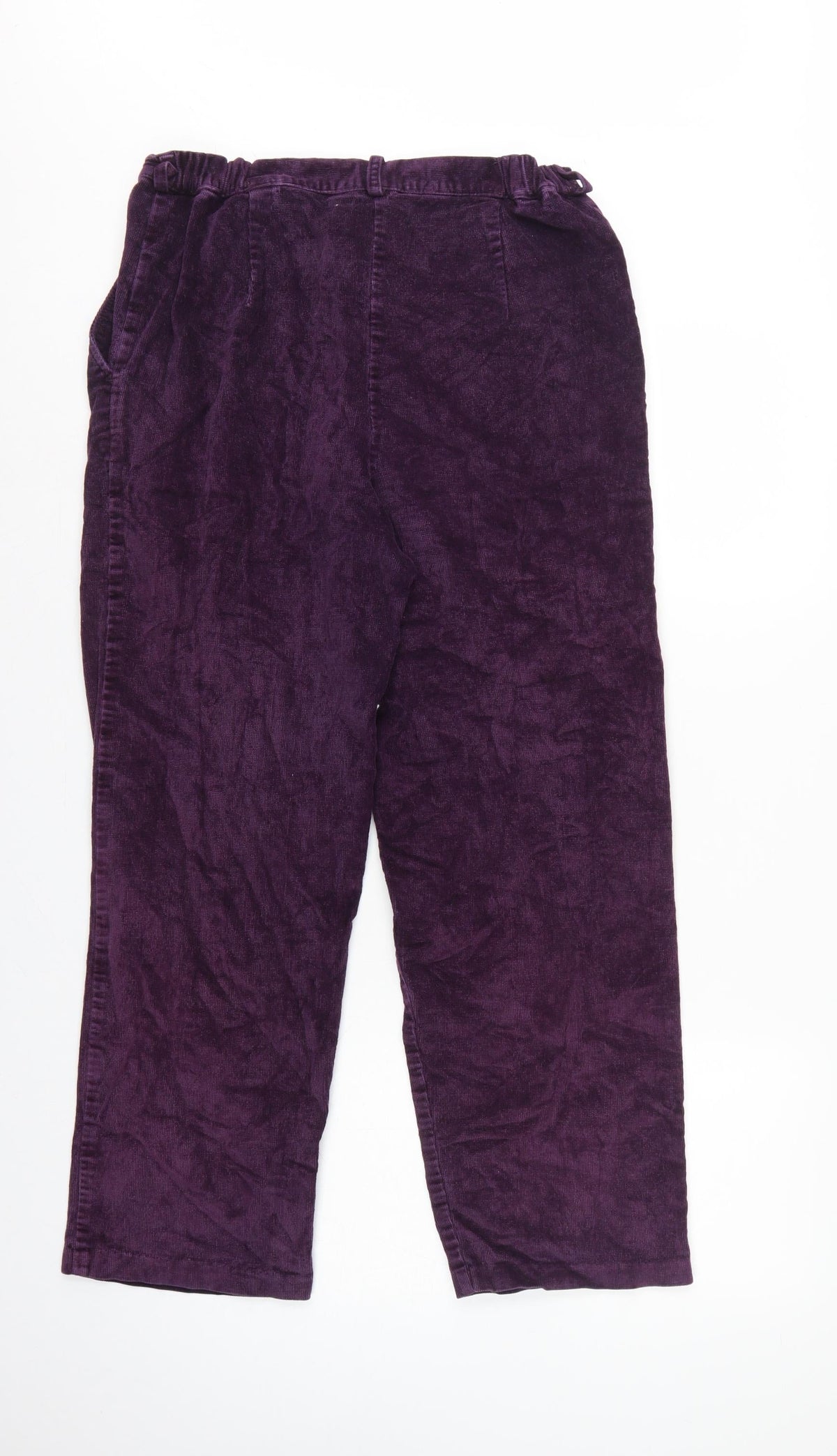 Country Collection Women Purple Corduroy Straight Trousers UK 14 28in