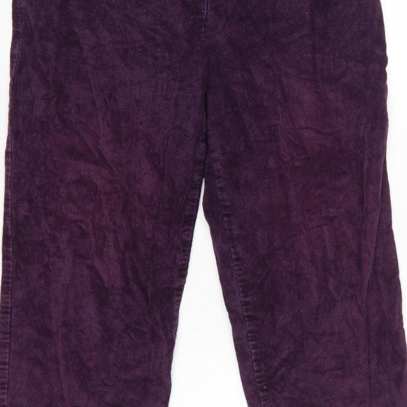 Country Collection Women Purple Corduroy Straight Trousers UK 14 28in