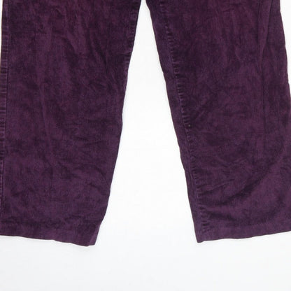 Country Collection Women Purple Corduroy Straight Trousers UK 14 28in