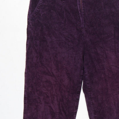 Country Collection Women Purple Corduroy Straight Trousers UK 14 28in