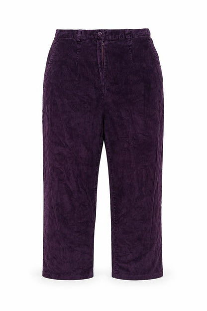 Country Collection Women Purple Corduroy Straight Trousers UK 14 28in
