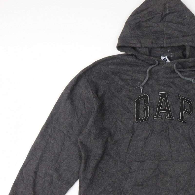 Gap Men’s Grey XL Pullover Hoodie Embroidered Logo Fleece
