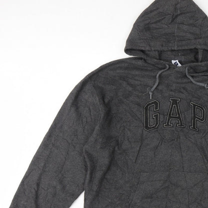Gap Men’s Grey XL Pullover Hoodie Embroidered Logo Fleece