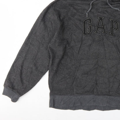 Gap Men’s Grey XL Pullover Hoodie Embroidered Logo Fleece