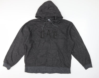 Gap Men’s Grey XL Pullover Hoodie Embroidered Logo Fleece