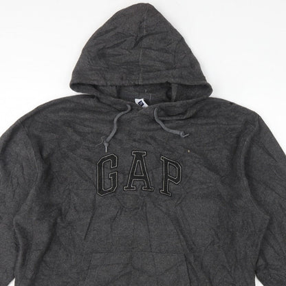Gap Men’s Grey XL Pullover Hoodie Embroidered Logo Fleece