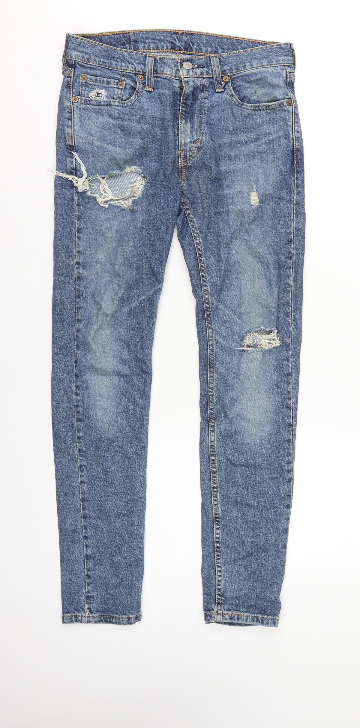 Levi's Men's Blue W30 519 Slim Straight Distressed Jeans