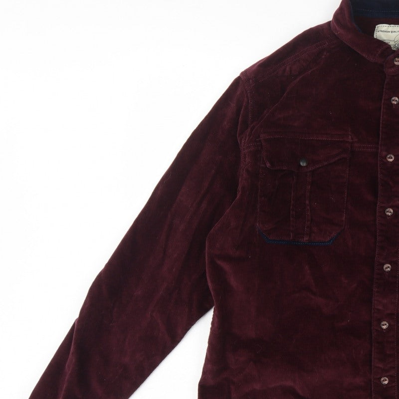 Jack South Men’s Red L Corduroy Western Button-Up Shirt
