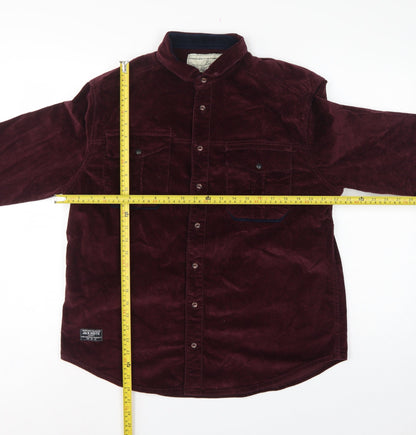 Jack South Men’s Red L Corduroy Western Button-Up Shirt