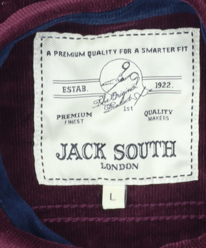Jack South Men’s Red L Corduroy Western Button-Up Shirt