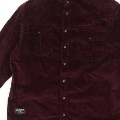 Jack South Men’s Red L Corduroy Western Button-Up Shirt