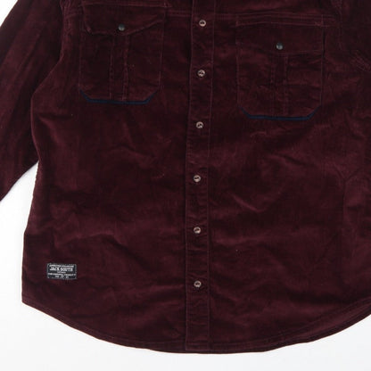 Jack South Men’s Red L Corduroy Western Button-Up Shirt