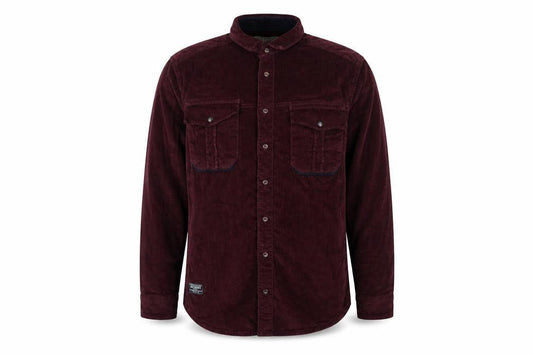 Front view of Jack South Men’s Red L Corduroy Western Button-Up Shirt