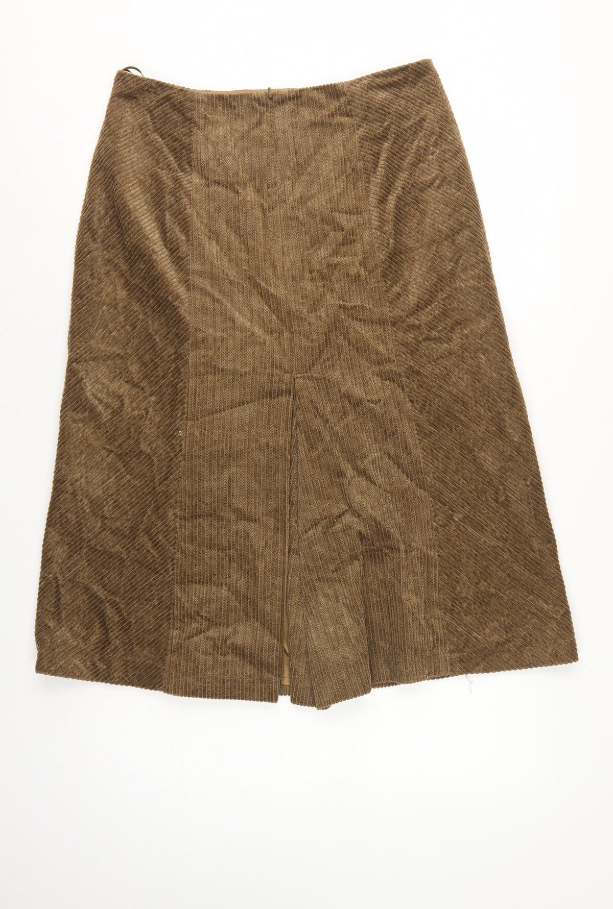 Per Una Women Brown UK 14 Herringbone Midi A-Line Lined Skirt