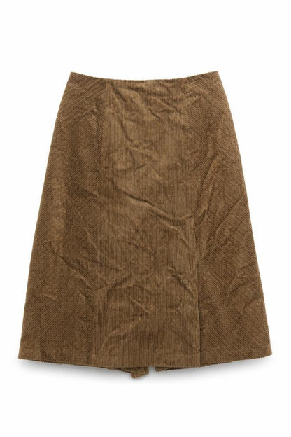 Per Una Women Brown UK 14 Herringbone Midi A-Line Lined Skirt
