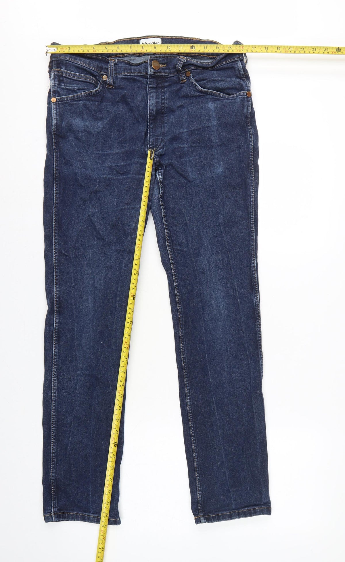 Wrangler Men’s Blue W34 L32 Regular Fit Straight Denim Jeans