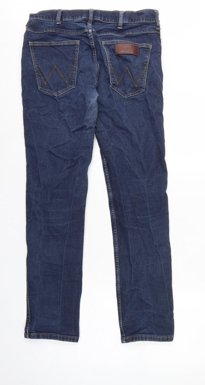 Wrangler Men’s Blue W34 L32 Regular Fit Straight Denim Jeans