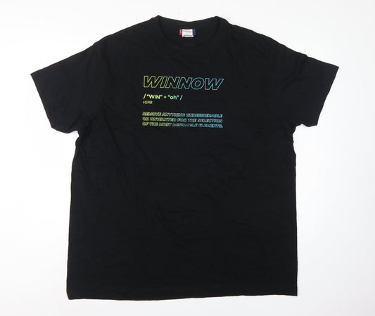 Back view of Clique Men’s Black 2XL Classic Graphic Print Crew Neck T-Shirt