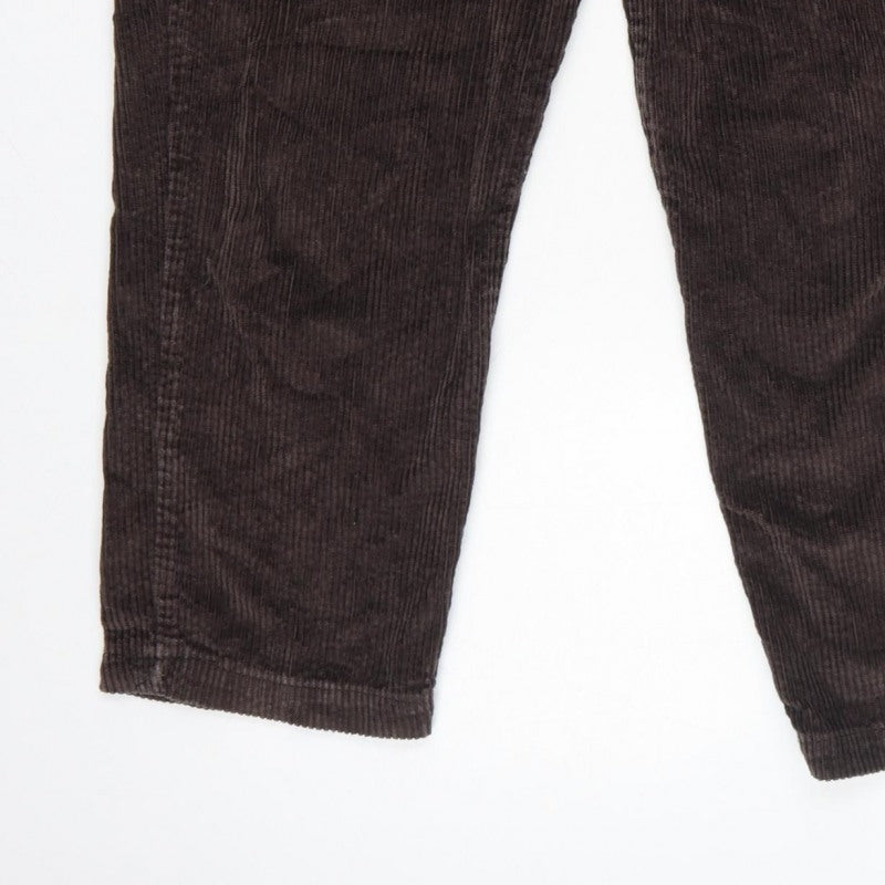 Crossroads Women’s Brown Size 10 Corduroy Tapered Trousers Pockets