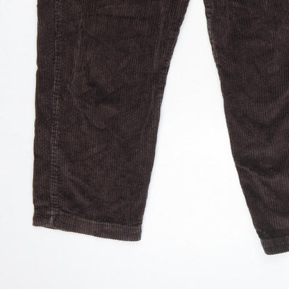 Crossroads Women’s Brown Size 10 Corduroy Tapered Trousers Pockets