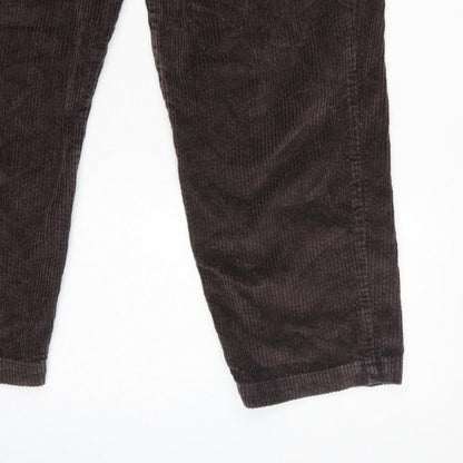 Crossroads Women’s Brown Size 10 Corduroy Tapered Trousers Pockets
