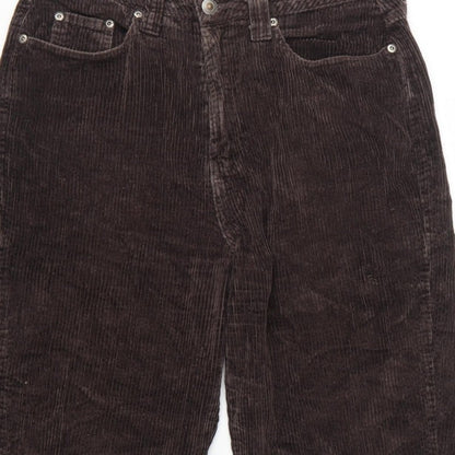 Crossroads Women’s Brown Size 10 Corduroy Tapered Trousers Pockets