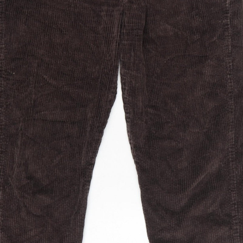 Crossroads Women’s Brown Size 10 Corduroy Tapered Trousers Pockets