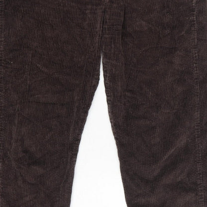 Crossroads Women’s Brown Size 10 Corduroy Tapered Trousers Pockets