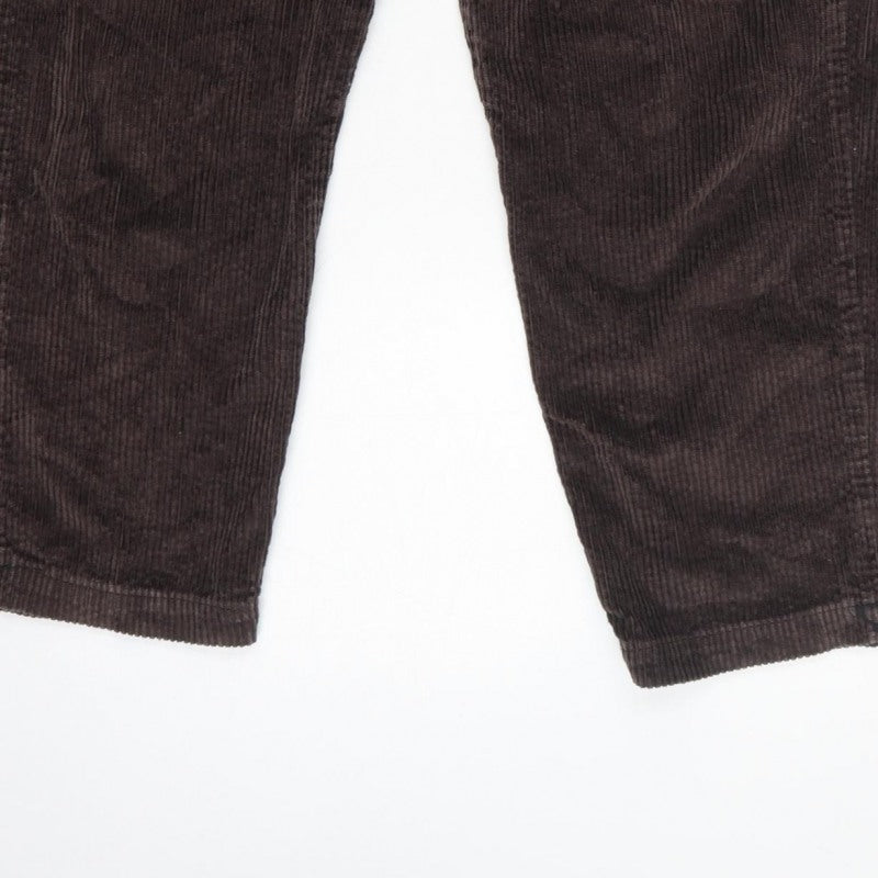 Crossroads Women’s Brown Size 10 Corduroy Tapered Trousers Pockets