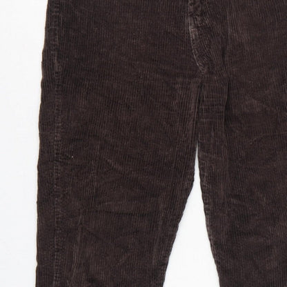Crossroads Women’s Brown Size 10 Corduroy Tapered Trousers Pockets