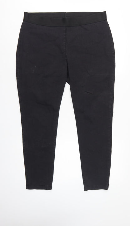 Marks & Spencer Women Black UK 18 Short High Rise Slim Jeggings