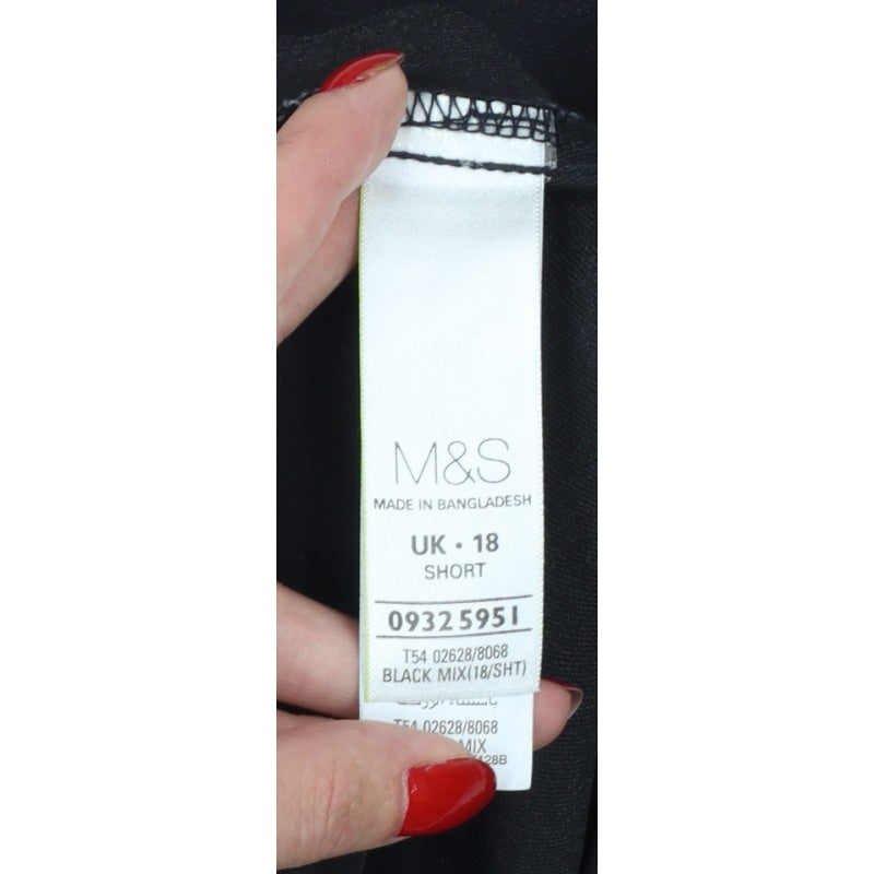 Marks & Spencer Women Black UK 18 Short High Rise Slim Jeggings