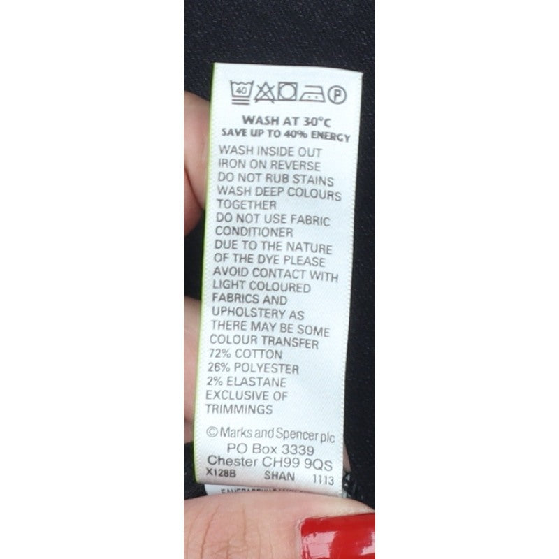Marks & Spencer Women Black UK 18 Short High Rise Slim Jeggings