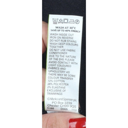 Marks & Spencer Women Black UK 18 Short High Rise Slim Jeggings
