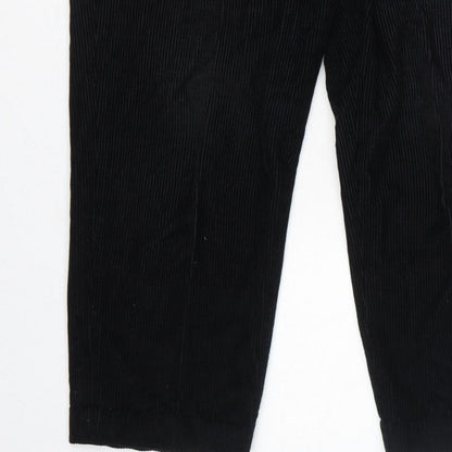 Orvis Women’s Black Size 12 Cotton Corduroy Elastic Waist Tapered Trousers