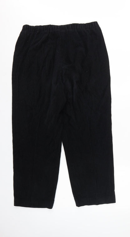 Orvis Women’s Black Size 12 Cotton Corduroy Elastic Waist Tapered Trousers